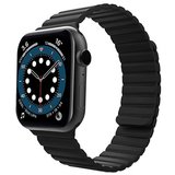 Curea iUni compatibila cu Apple Watch 1/2/3/4/5/6, 38mm, Silicon Magnetic, Black